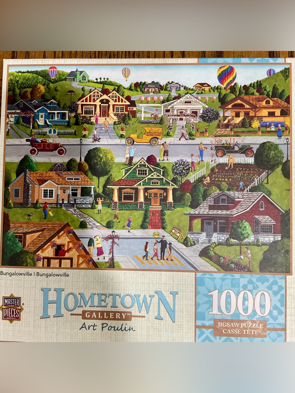 Hometown Art Poulin Puzzle 1000-Piece Puzzle residential landscape with houses